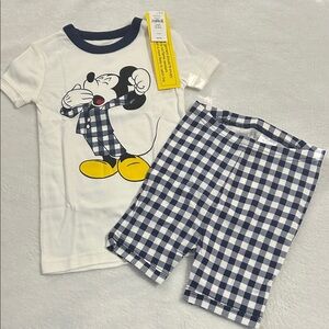 GAP Kids White and Blue Pajama Set with Character Print